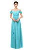 ColsBM Skylar Turquoise Bridesmaid Dresses Spaghetti Sexy Zip up Floor Length A-line Pleated