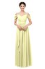 ColsBM Skylar Wax Yellow Bridesmaid Dresses Spaghetti Sexy Zip up Floor Length A-line Pleated