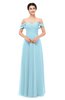 ColsBM Lydia Aqua Bridesmaid Dresses Sweetheart A-line Floor Length Modern Ruching Short Sleeve