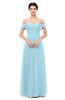 ColsBM Lydia Aqua Bridesmaid Dresses Sweetheart A-line Floor Length Modern Ruching Short Sleeve