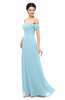 ColsBM Lydia Aqua Bridesmaid Dresses Sweetheart A-line Floor Length Modern Ruching Short Sleeve