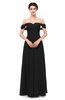 ColsBM Lydia Black Bridesmaid Dresses Sweetheart A-line Floor Length Modern Ruching Short Sleeve
