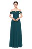 ColsBM Lydia Blue Green Bridesmaid Dresses Sweetheart A-line Floor Length Modern Ruching Short Sleeve