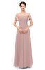 ColsBM Lydia Blush Pink Bridesmaid Dresses Sweetheart A-line Floor Length Modern Ruching Short Sleeve