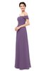 ColsBM Lydia Chinese Violet Bridesmaid Dresses Sweetheart A-line Floor Length Modern Ruching Short Sleeve