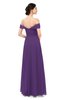 ColsBM Lydia Dark Purple Bridesmaid Dresses Sweetheart A-line Floor Length Modern Ruching Short Sleeve