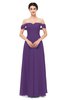 ColsBM Lydia Dark Purple Bridesmaid Dresses Sweetheart A-line Floor Length Modern Ruching Short Sleeve
