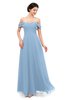ColsBM Lydia Dusty Blue Bridesmaid Dresses Sweetheart A-line Floor Length Modern Ruching Short Sleeve