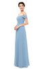 ColsBM Lydia Dusty Blue Bridesmaid Dresses Sweetheart A-line Floor Length Modern Ruching Short Sleeve