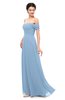 ColsBM Lydia Dusty Blue Bridesmaid Dresses Sweetheart A-line Floor Length Modern Ruching Short Sleeve