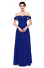 ColsBM Lydia Electric Blue Bridesmaid Dresses Sweetheart A-line Floor Length Modern Ruching Short Sleeve