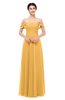 ColsBM Lydia Golden Cream Bridesmaid Dresses Sweetheart A-line Floor Length Modern Ruching Short Sleeve