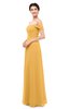 ColsBM Lydia Golden Cream Bridesmaid Dresses Sweetheart A-line Floor Length Modern Ruching Short Sleeve