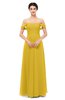 ColsBM Lydia Lemon Curry Bridesmaid Dresses Sweetheart A-line Floor Length Modern Ruching Short Sleeve