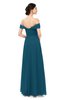 ColsBM Lydia Moroccan Blue Bridesmaid Dresses Sweetheart A-line Floor Length Modern Ruching Short Sleeve