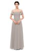 ColsBM Lydia Mushroom Bridesmaid Dresses Sweetheart A-line Floor Length Modern Ruching Short Sleeve