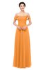 ColsBM Lydia Orange Bridesmaid Dresses Sweetheart A-line Floor Length Modern Ruching Short Sleeve