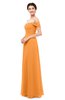 ColsBM Lydia Orange Bridesmaid Dresses Sweetheart A-line Floor Length Modern Ruching Short Sleeve