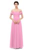 ColsBM Lydia Pink Bridesmaid Dresses Sweetheart A-line Floor Length Modern Ruching Short Sleeve