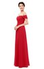 ColsBM Lydia Red Bridesmaid Dresses Sweetheart A-line Floor Length Modern Ruching Short Sleeve