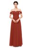 ColsBM Lydia Rust Bridesmaid Dresses Sweetheart A-line Floor Length Modern Ruching Short Sleeve
