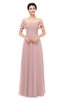 ColsBM Lydia Silver Pink Bridesmaid Dresses Sweetheart A-line Floor Length Modern Ruching Short Sleeve