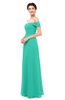 ColsBM Lydia Viridian Green Bridesmaid Dresses Sweetheart A-line Floor Length Modern Ruching Short Sleeve