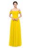 ColsBM Lydia Yellow Bridesmaid Dresses Sweetheart A-line Floor Length Modern Ruching Short Sleeve