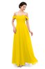 ColsBM Lydia Yellow Bridesmaid Dresses Sweetheart A-line Floor Length Modern Ruching Short Sleeve