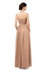 ColsBM Marley Almost Apricot Bridesmaid Dresses Floor Length Illusion Sleeveless Ruching Romantic A-line