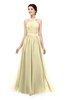 ColsBM Marley Anise Flower Bridesmaid Dresses Floor Length Illusion Sleeveless Ruching Romantic A-line