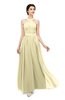 ColsBM Marley Anise Flower Bridesmaid Dresses Floor Length Illusion Sleeveless Ruching Romantic A-line