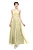 ColsBM Marley Anise Flower Bridesmaid Dresses Floor Length Illusion Sleeveless Ruching Romantic A-line