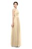 ColsBM Marley Apricot Gelato Bridesmaid Dresses Floor Length Illusion Sleeveless Ruching Romantic A-line