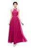 ColsBM Marley Beetroot Purple Bridesmaid Dresses Floor Length Illusion Sleeveless Ruching Romantic A-line