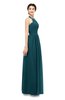 ColsBM Marley Blue Green Bridesmaid Dresses Floor Length Illusion Sleeveless Ruching Romantic A-line