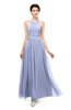 ColsBM Marley Blue Heron Bridesmaid Dresses Floor Length Illusion Sleeveless Ruching Romantic A-line