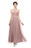 ColsBM Marley Blush Pink Bridesmaid Dresses Floor Length Illusion Sleeveless Ruching Romantic A-line