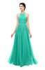 ColsBM Marley Ceramic Bridesmaid Dresses Floor Length Illusion Sleeveless Ruching Romantic A-line