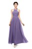 ColsBM Marley Chalk Violet Bridesmaid Dresses Floor Length Illusion Sleeveless Ruching Romantic A-line