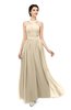 ColsBM Marley Champagne Bridesmaid Dresses Floor Length Illusion Sleeveless Ruching Romantic A-line