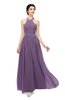 ColsBM Marley Chinese Violet Bridesmaid Dresses Floor Length Illusion Sleeveless Ruching Romantic A-line