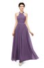 ColsBM Marley Chinese Violet Bridesmaid Dresses Floor Length Illusion Sleeveless Ruching Romantic A-line