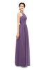 ColsBM Marley Chinese Violet Bridesmaid Dresses Floor Length Illusion Sleeveless Ruching Romantic A-line
