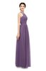 ColsBM Marley Chinese Violet Bridesmaid Dresses Floor Length Illusion Sleeveless Ruching Romantic A-line