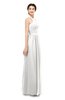 ColsBM Marley Cloud White Bridesmaid Dresses Floor Length Illusion Sleeveless Ruching Romantic A-line