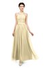 ColsBM Marley Cornhusk Bridesmaid Dresses Floor Length Illusion Sleeveless Ruching Romantic A-line