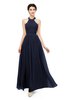 ColsBM Marley Dark Sapphire Bridesmaid Dresses Floor Length Illusion Sleeveless Ruching Romantic A-line