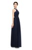 ColsBM Marley Dark Sapphire Bridesmaid Dresses Floor Length Illusion Sleeveless Ruching Romantic A-line