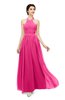 ColsBM Marley Fandango Pink Bridesmaid Dresses Floor Length Illusion Sleeveless Ruching Romantic A-line